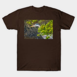 Great Blue Heron Hiding In the Mangroves T-Shirt